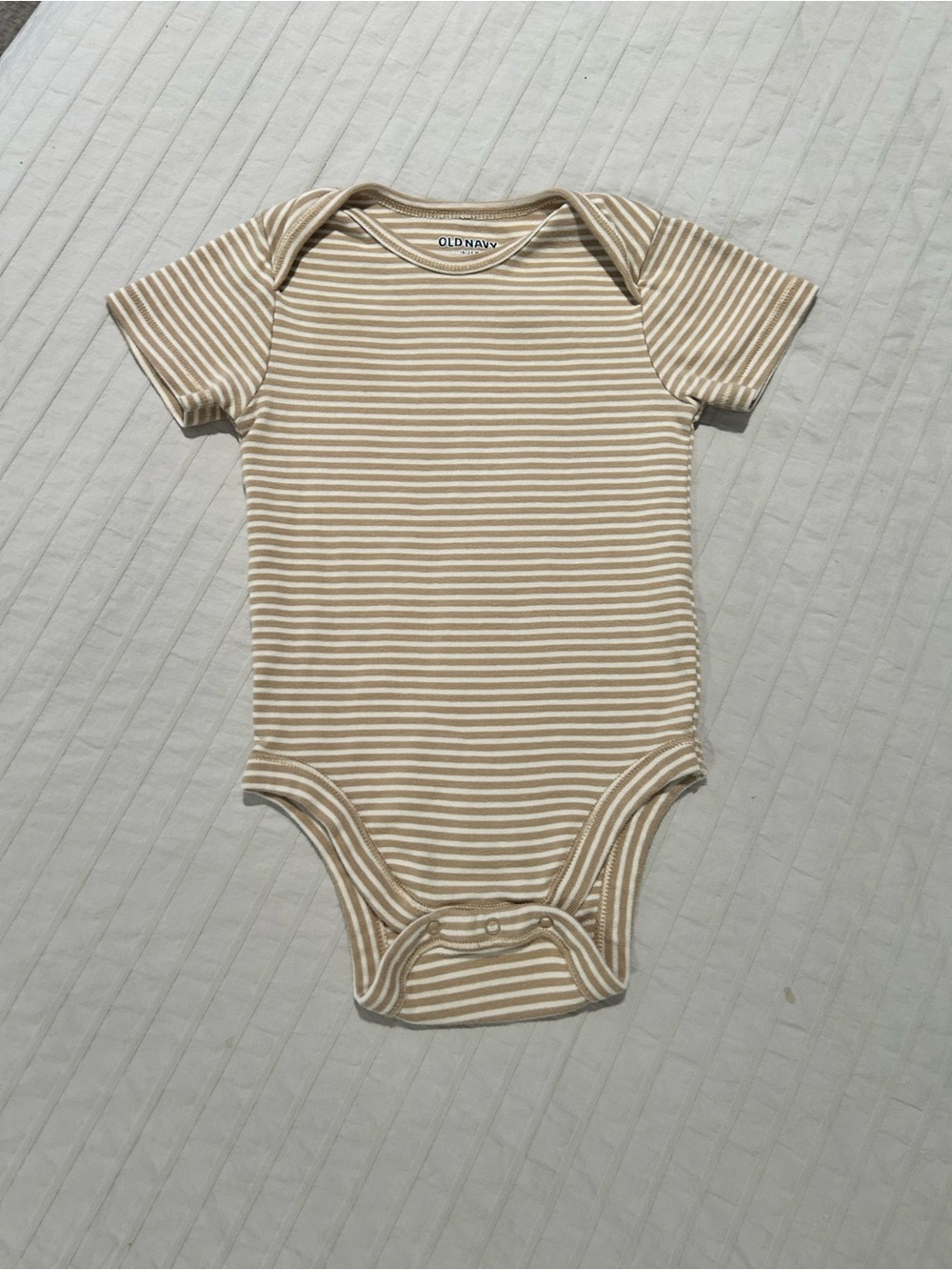 Old Navy Beige & White Striped Toddler Bodysuit
